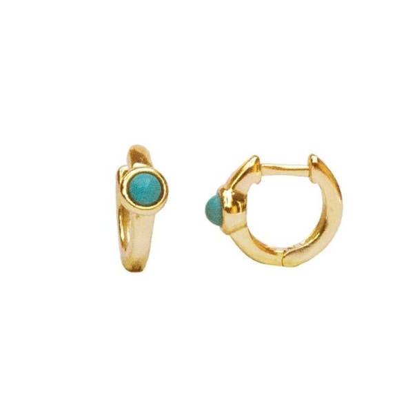 Pendientes de mujer con turquesa dorado 2