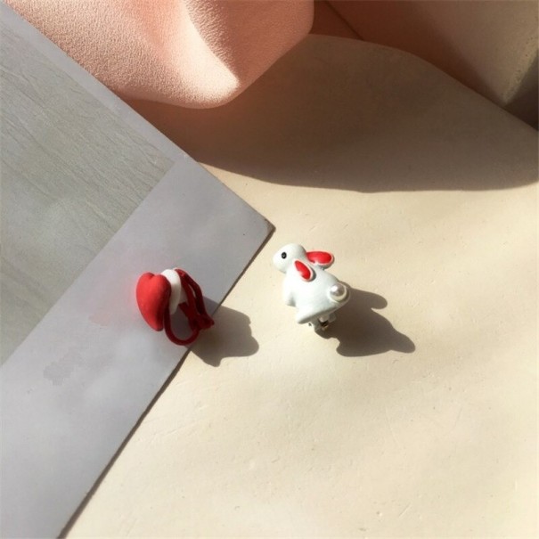 Pendientes de mujer conejo y corazón 2
