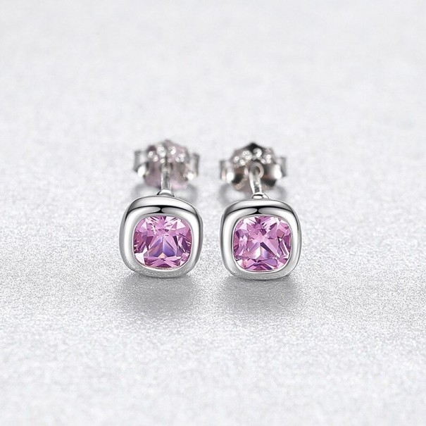 Pendientes de mujer cuadrados con cristal 7
