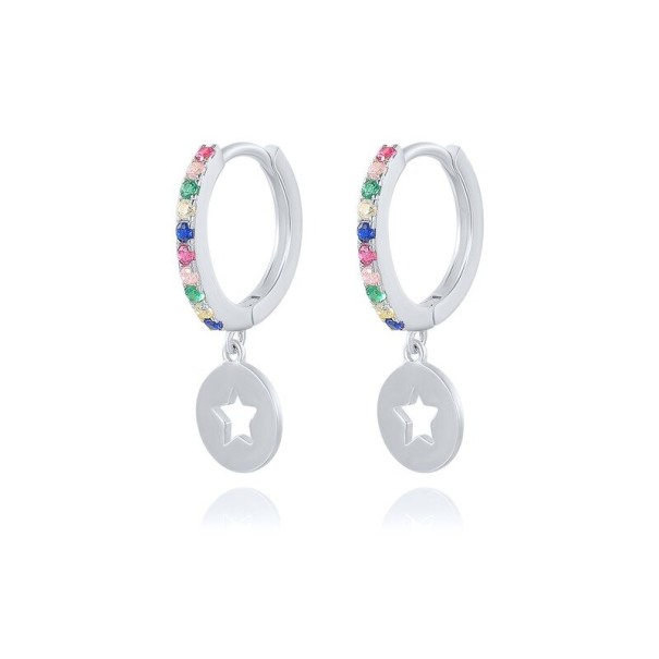 Pendientes de mujer H719 plateado 3