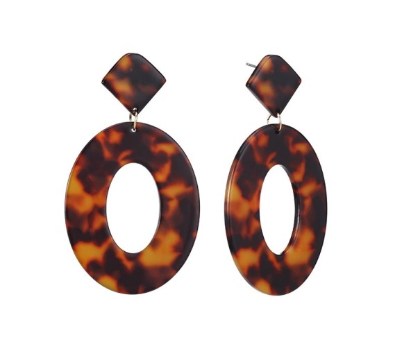 Pendientes de mujer Ovalados J2390 marrón oscuro