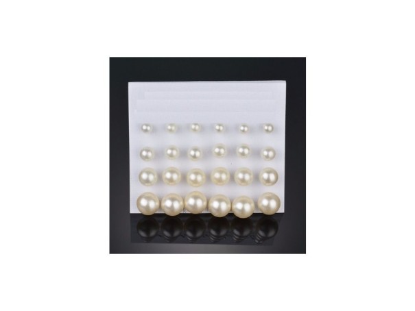Pendientes de mujer Perlas 12 pares J1136 amarillo