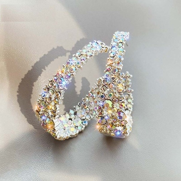 Pendientes de mujer semicírculos con piedras R96 1