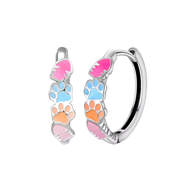 Pendientes de patas luminosos de plata 925 para mujeres Joyería de moda Regalos piedra luminiscente patas para amantes de los animales brilla en la oscuridad 1