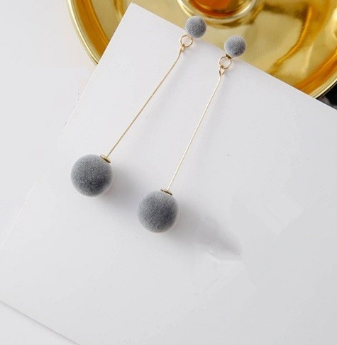 Pendientes elegantes de bola J2514 gris