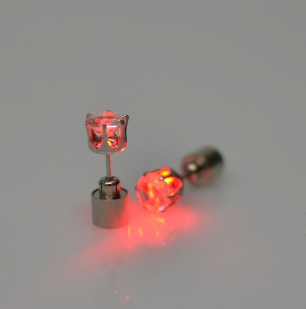 Pendientes luminosos de mujer rojo