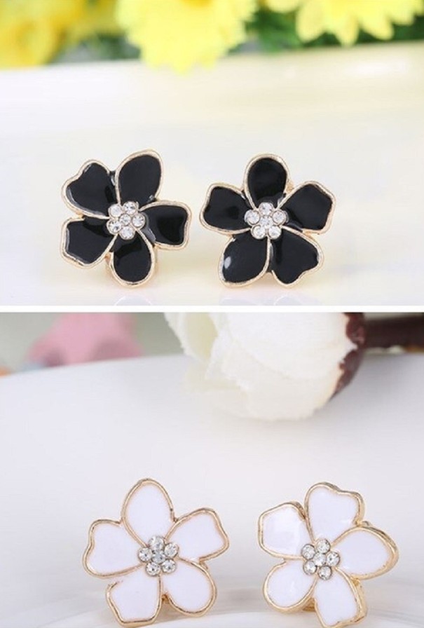 Pendientes mujer flores 2 pares 2