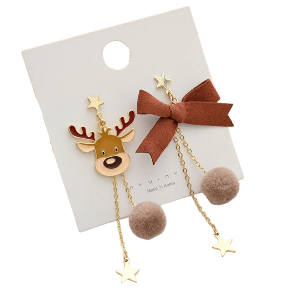 Pendientes navideños con reno 1