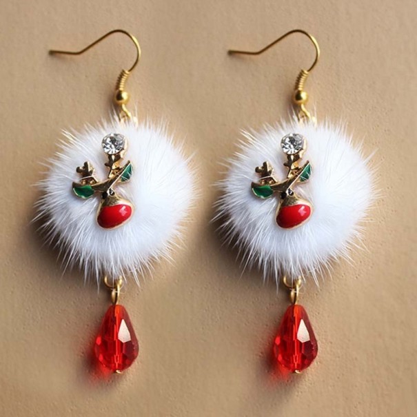 Pendientes navideños de mujer con pompones 1