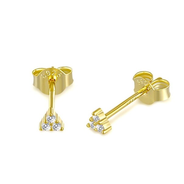 Pendientes pequeños de mujer R33 dorado 2