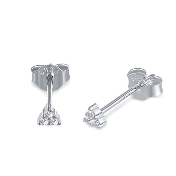 Pendientes pequeños de mujer R33 plateado 2