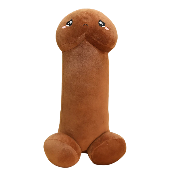 Penis de pluș 70 cm Penis de pluș maro cu o față 2