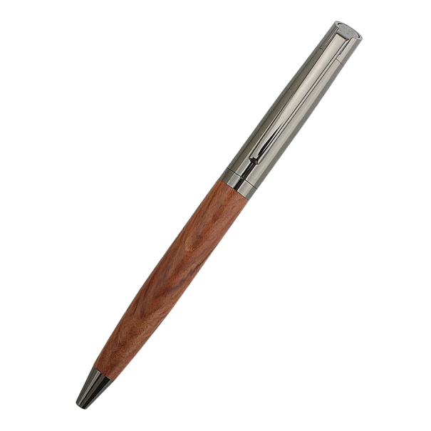 Penna a sfera in metallo con finitura in legno in confezione Custodia in inchiostro nero Materiale di scrittura di lusso Penna da ufficio e scolastica Regalo aziendale Confezione elegante marrone