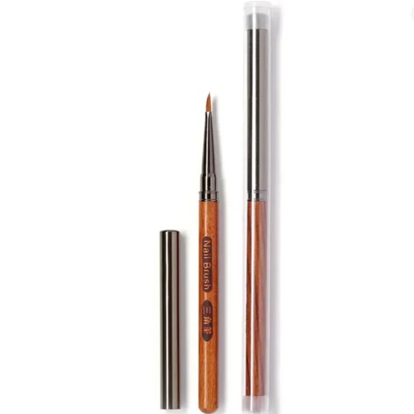 Pennello cosmetico per unghie triangolare, manico in legno per pittura floreale su unghie larghezza setole 3,0 mm lunghezza setole 9,0 mm 1