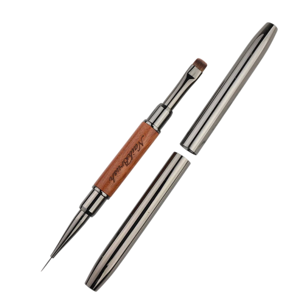 Pennello doppio per unghie per modellazione, pittura e rifinitura delle unghie con custodia protettiva, pennello per acrilico, gel, smalto, lavori di precisione 1