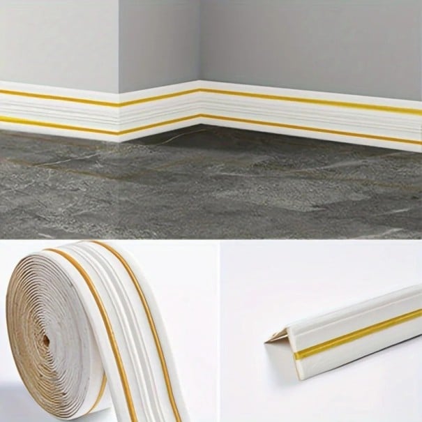 Pěnová nástěnná lišta 230 x 14 cm XPE voděodolná samolepicí dekorativní lišta ochranný nástěnný panel na zeď zlatá