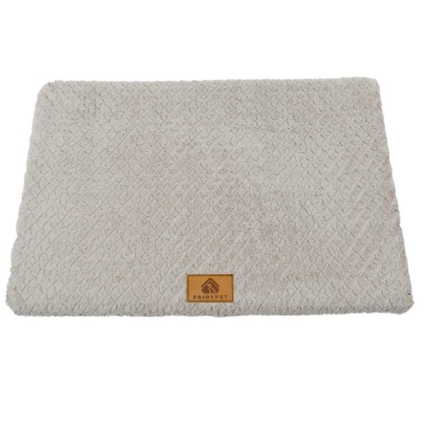 Pěnový ortopedický pelíšek pro psy do 7 kg 58 x 40 cm Vodotěsný pelíšek s pratelným potahem z umělé kožešiny a protiskluzovým dnem šedá