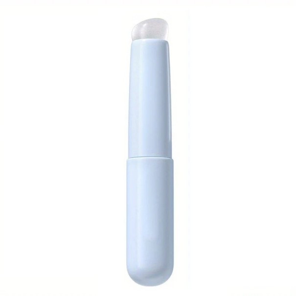 Pensulă de buze din silicon 9x1,4 cm Aplicator cu capac pentru ruj și balsam Aplicare precisă Rezistent la pete Instrument de machiaj portabil albastru