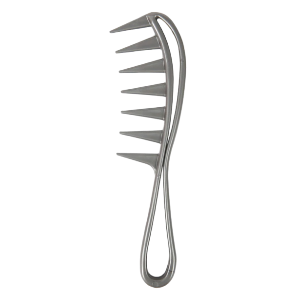 Pente com dentes largos prateado