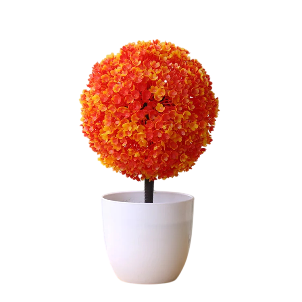 Pequena árvore artificial em vaso 1 unid Planta falsa simulada Decoração de mesa Decoração doméstica Decoração plástica para jardim e hotel laranja