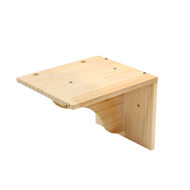 Pequeña plataforma de pared para gatos 19,5 x 23,5 x 18 cm Estante de madera para gatos Lugar de descanso y escalada 1
