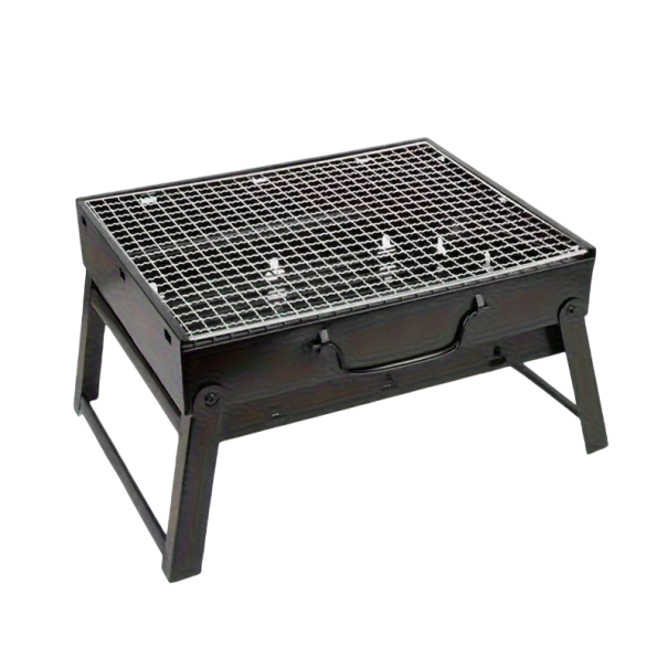 Pequeno grelhador portátil a carvão 35 x 27 x 20 cm Grelhador compacto em aço inoxidável para exteriores Grelhador de mesa para piqueniques Camping 1