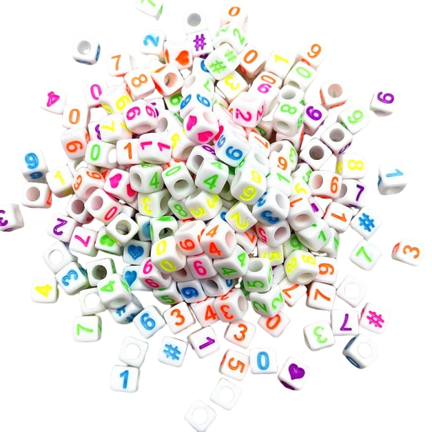 Περαστές χάντρες αριθμοί 100 τμχ 1