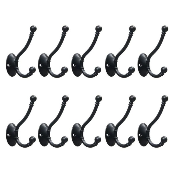 Percha de metal 10 uds. negro
