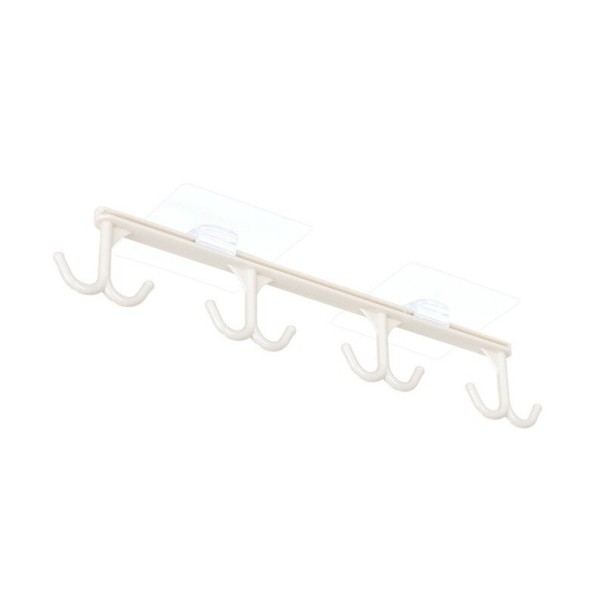 Percha de plástico autoadhesiva beige