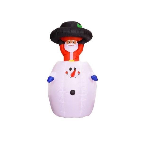 Père Noël gonflable en bonhomme de neige 1