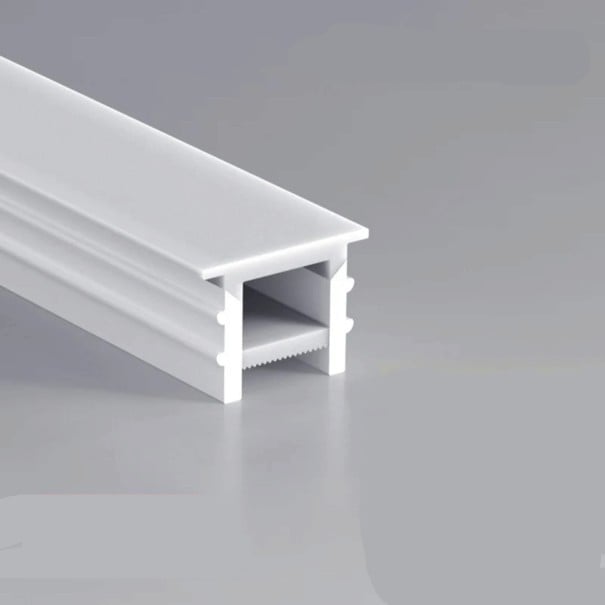 Perfil LED de silicona 1 m Con borde 6 x 6 mm Flexible Con difusor Montaje empotrado en ranura Blanco Sin tira LED Para iluminación lineal 1