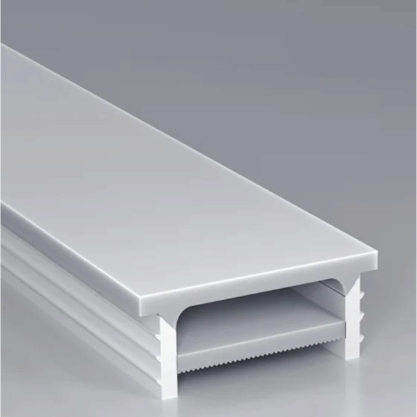Perfil LED de Silicone 20 x 10 mm Com Borda Branca 24 mm Comprimento 1 m Flexível Com Difusor Montagem Embutida na Ranhura Para Fita LED Sem Fita LED 1