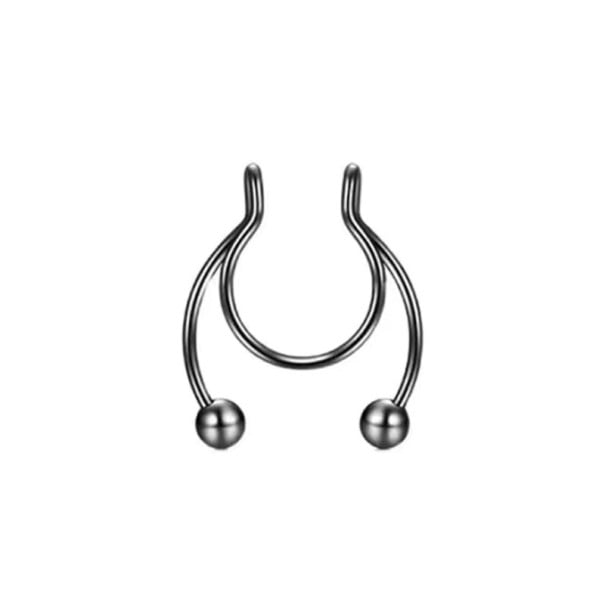 Perforación nasal falsa en forma de herradura negro