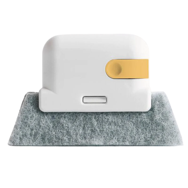 Perie de curățare a canelurilor ferestrelor 13,5 x 8,8 cm Plastic PP și lână de oțel Îndepărtarea prafului și a murdăriei Curățarea ramelor Ferestre glisante Uși galben