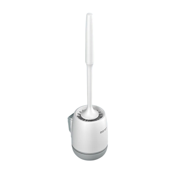Perie de curățare a toaletei din silicon, perie de perete și podea pentru cadă, curățător de baie 43 cm, accesorii pentru curățarea toaletei și a plăcilor gri