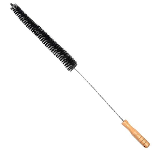 Perie de curățare spiralată cu fir flexibil din oțel inoxidabil și mâner din lemn pentru crăpături înguste și deschideri adânci. Lungime 70 cm 1