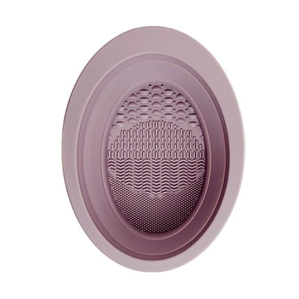 Perie de machiaj pliabilă, bol de curățare, 14,5 x 10,5 cm, instrument de curățare a ouălor din silicon, gel de siliciu, ajutor portabil violet