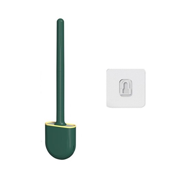 Perie de perete din silicon pentru toaleta verde inchis