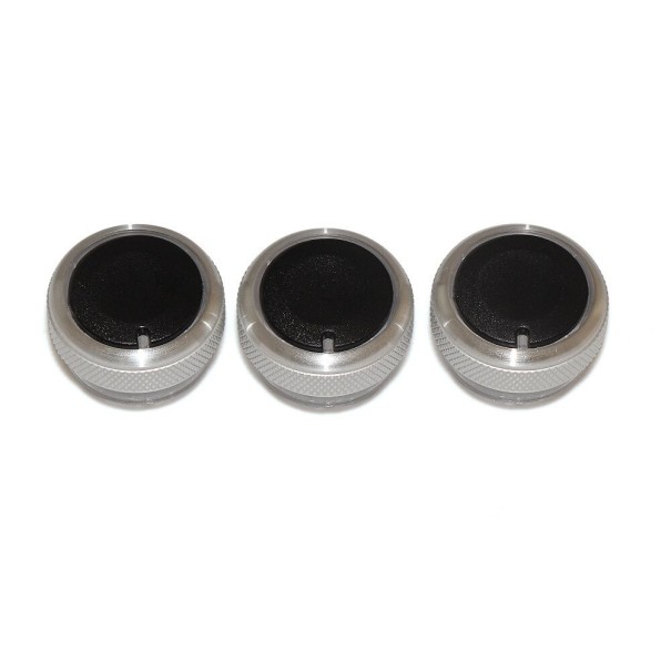 Perillas de control de clima para Ford 3 uds. plateado