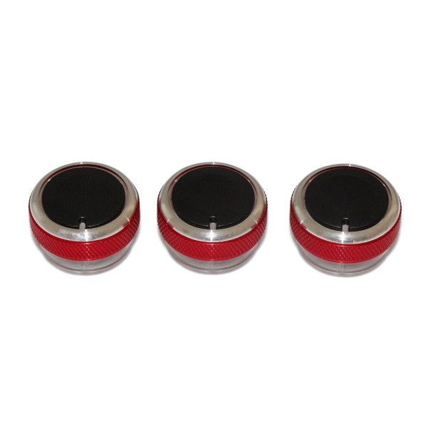 Perillas de control de clima para Ford 3 uds. rojo