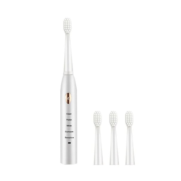 Periuta de dinti electrica pentru adulti 5 moduri Incarcare USB IPX7 Design clasic rezistent la apa Baterie 600mAh Ingrijirea dintilor si gingiilor alb