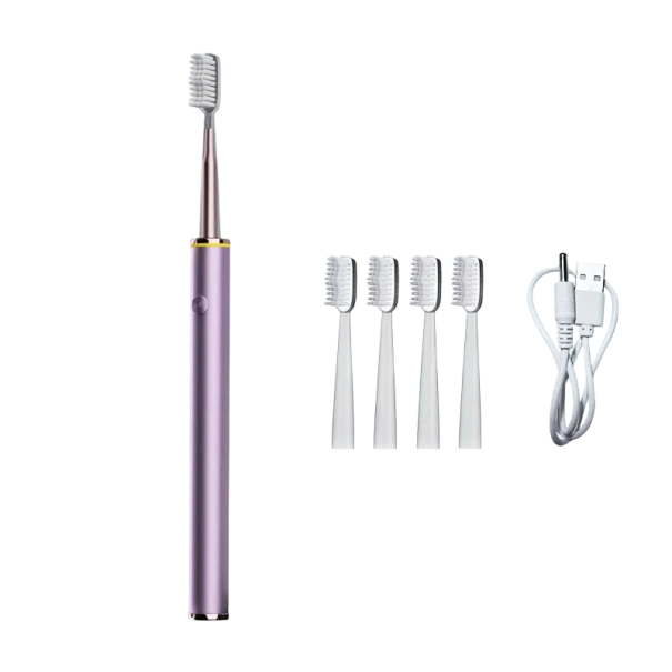 Periuță de dinți sonică electrică 38000 vibrații/min 3 capete de schimb Aliaj de aluminiu Diametru filetului periuței 0,18 Periuță performantă violet