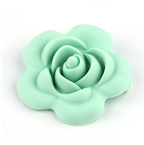 Perlas de silicona en forma de flor - 10 uds. verde