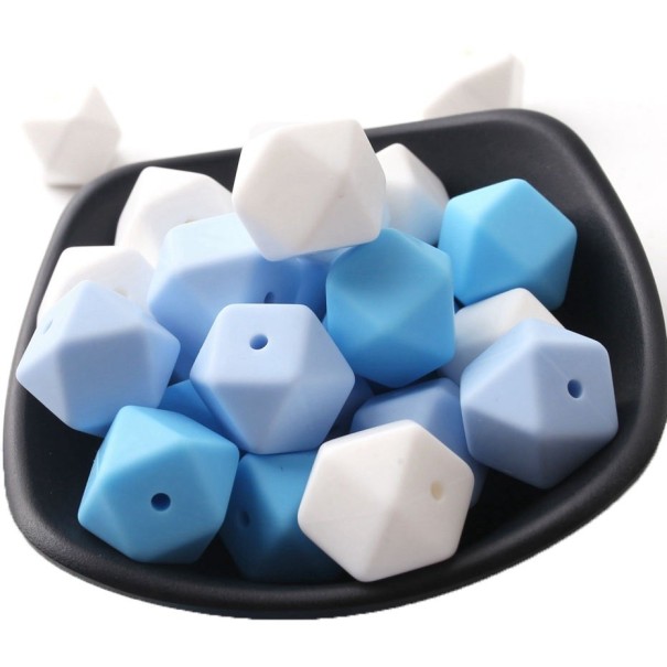 Perlas de silicona para niños - 20 uds. azul