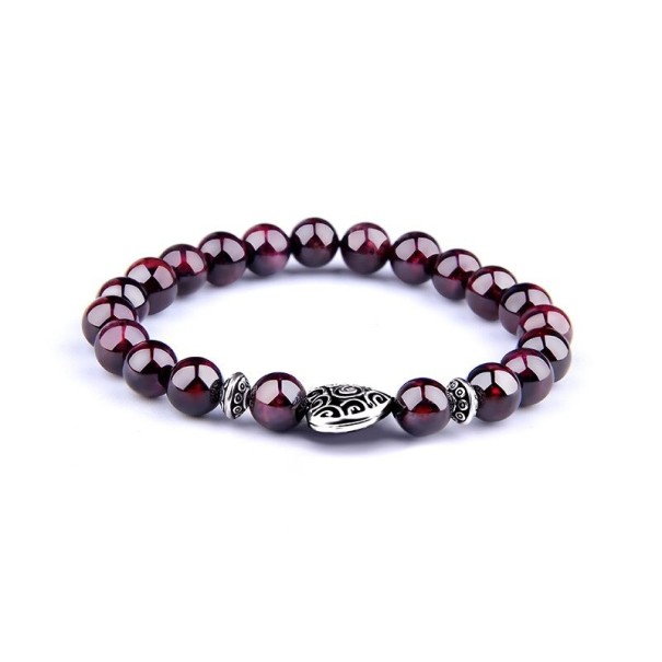 Perlenarmband mit Granat 17 cm 2
