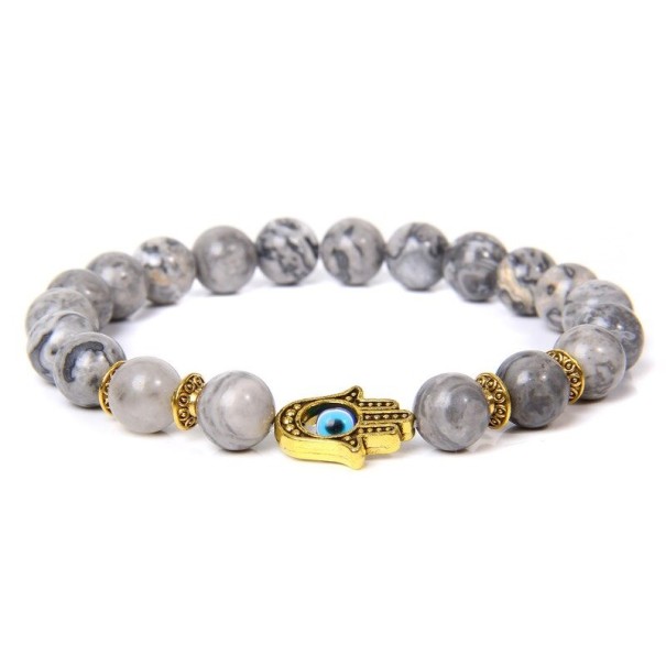 Perlenarmband mit Teufelsauge 19 cm 6