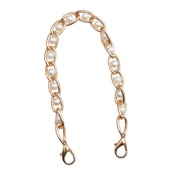 Perlenkette für Handtaschen 26 cm Imitation von Perlen Metallverschluss Eleganter Tragegurt für Taschen Modeaccessoire für Frauen 1