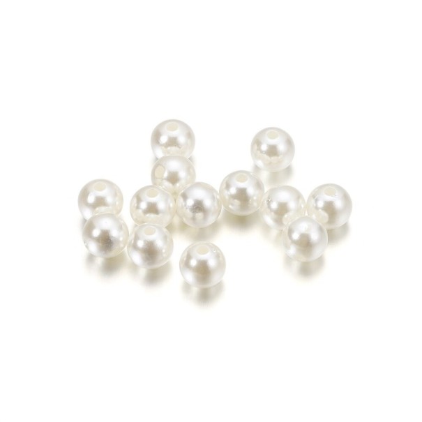 Perles à enfiler 12 mm 50 pcs crème