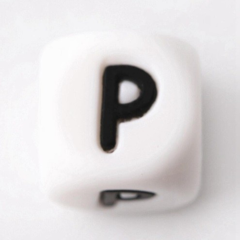 Perles en silicone alphabet - 100 pcs P
