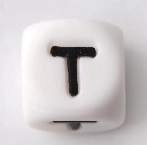 Perles en silicone alphabet - 100 pcs T